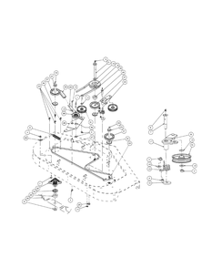Fabricated Deck Spindle Assembly 54-Inch Diagram and Parts List for ENFORCER54 53BI3AGT050-23HP Cub Cadet Lawn Tractor